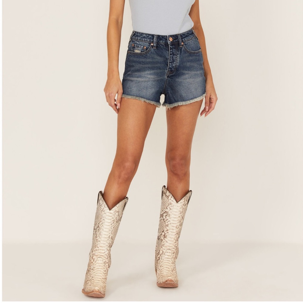 NWT Cleo + Wolf Jean Short High Rise Denim Shorts Size 30 Western Wear Boot Barn